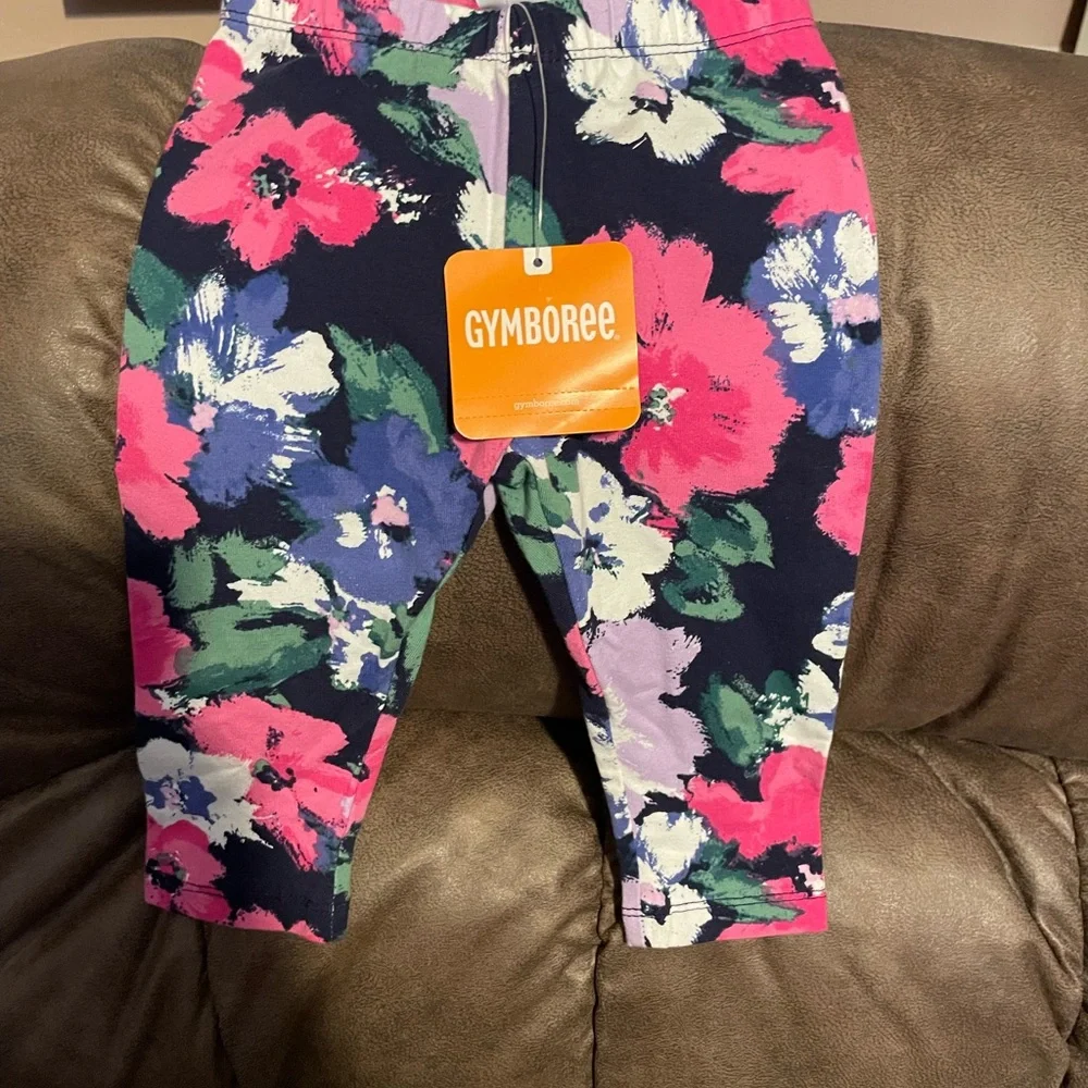 Gymboree Pink and Purple Floral Leggings